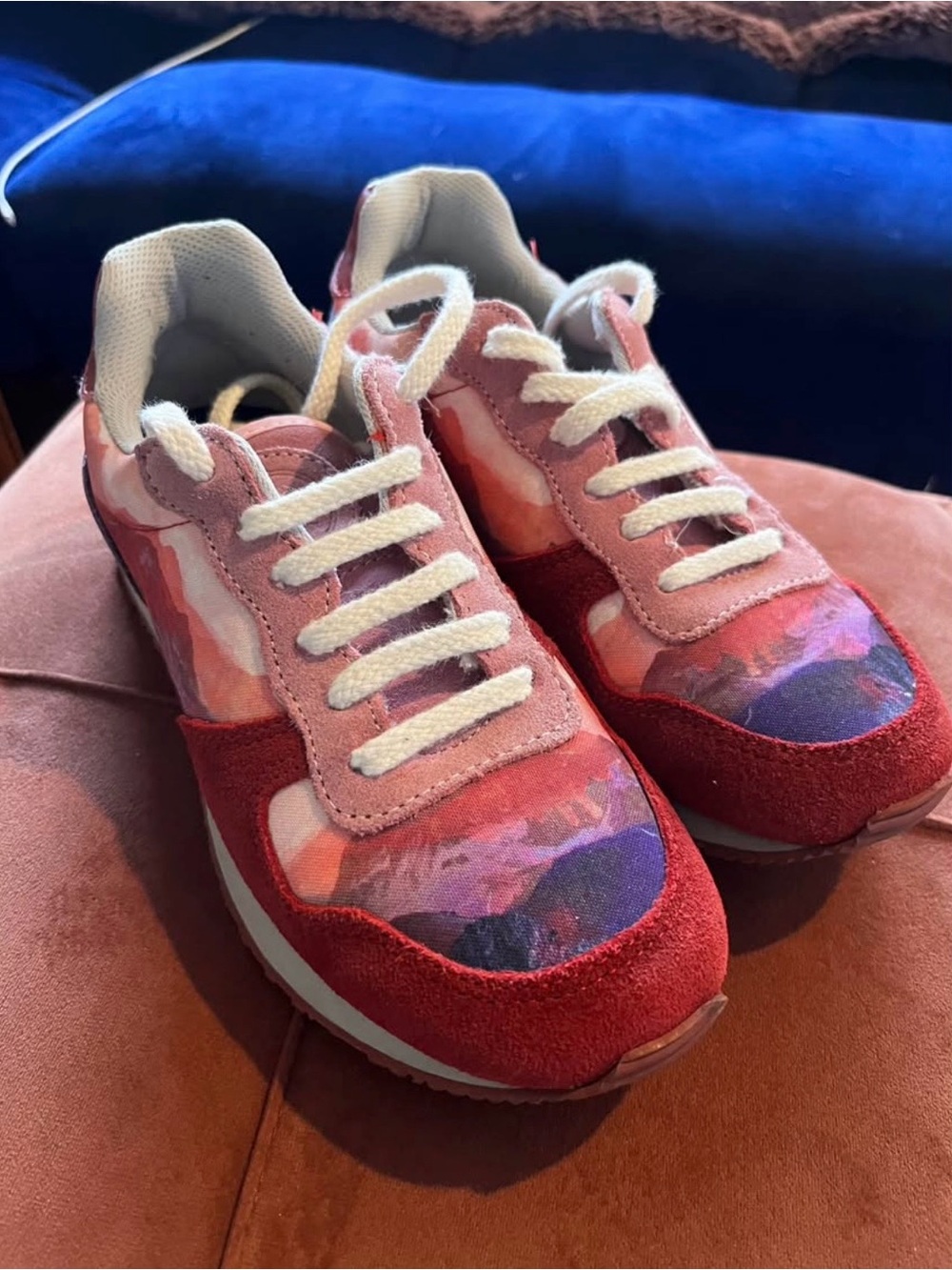 inkkas Red & Pink Mixed-Pattern Women's Sneakers